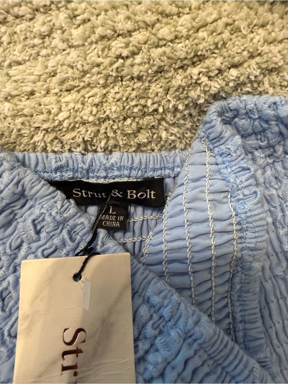 Sleeveless Light Blue Strapless Tiered Lace Maxi Dress - Picture 3 of 3